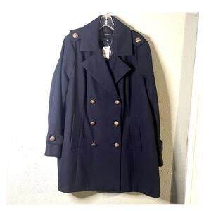 NWT Lane Bryant Women P Coat Navy Blue with Brass Buttons 22/24 Heavy Winter